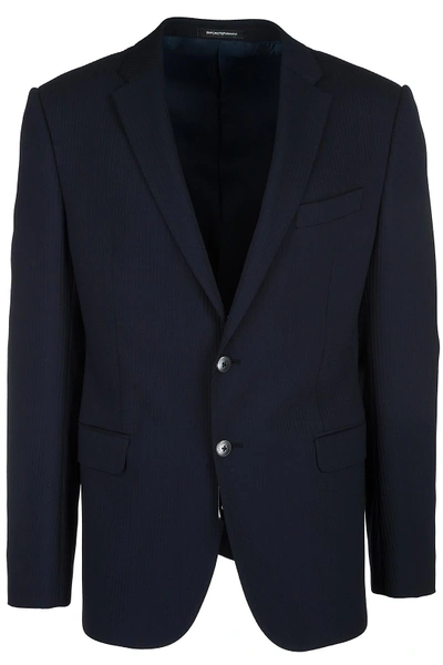 Shop Emporio Armani Men's Wool Jacket Blazer In Blue