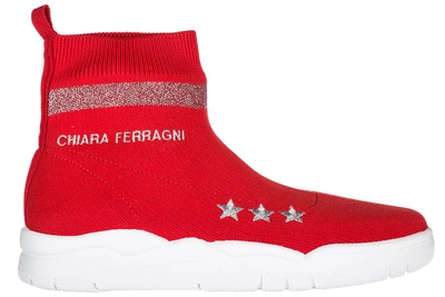 Shop Chiara Ferragni Damenschuhe Damen Schuhe High Sneakers  Active In Red