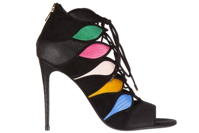Shop Ferragamo Women's Leather Heel Sandals Felicity In Black