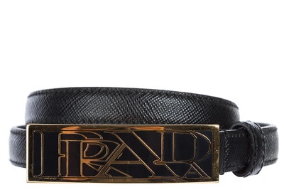 Shop Prada Women's Genuine Leather Belt In Black