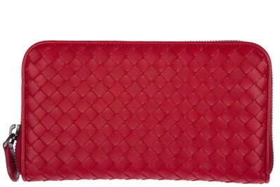 Shop Bottega Veneta Women's Wallet Genuine Leather Coin Case Holder Purse Card Bifold In Red
