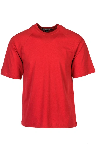 Shop Y-3 Men's Short Sleeve T-shirt Crew Neckline Jumper In Red