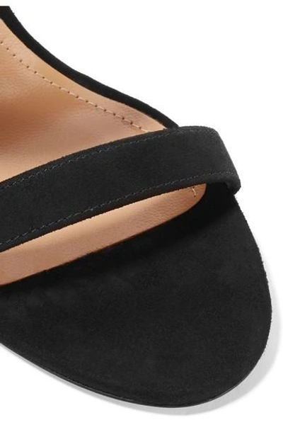 Shop Aquazzura Rendez Vous Leather And Suede Mules In Black