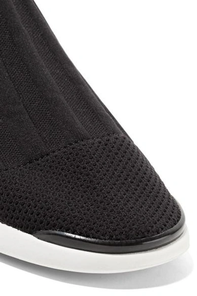 Shop Acne Studios Batilda Mesh-trimmed Stretch-knit Sneakers