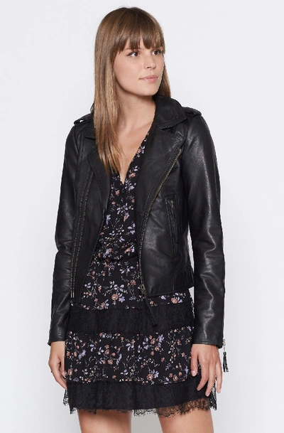 Shop Joie Ailey Leather Jacket In Caviar