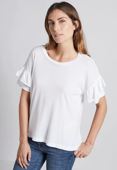 Shop Current Elliott The Ruffle Roadie Tee In Sugar