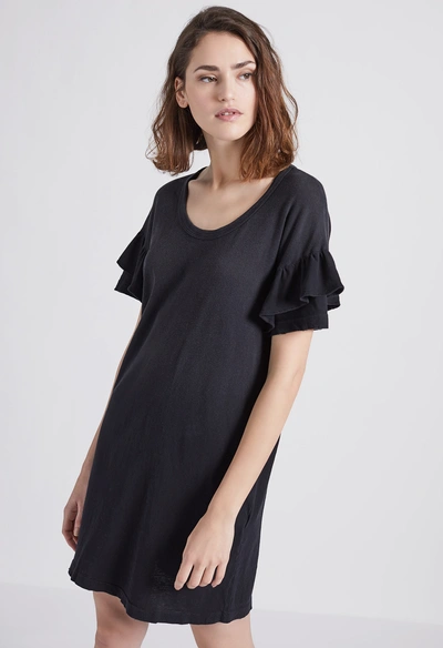 Shop Current Elliott The Ruffle Roadie Dress In Washed Black