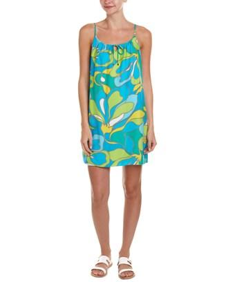 blue silk shift dress