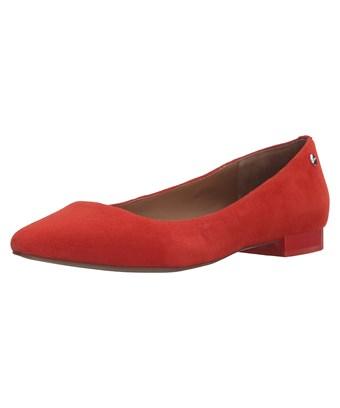 red pointed loafers