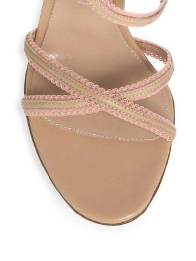 Shop Gianvito Rossi Crisscross Strap Leather Sandals In Blush
