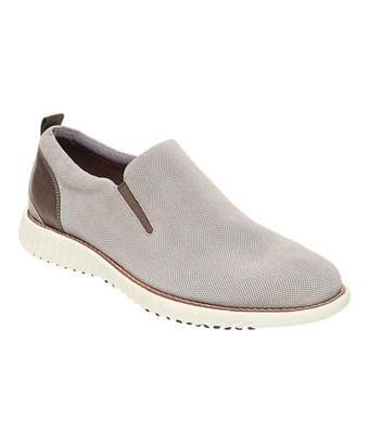 grey suede steve madden slip ons