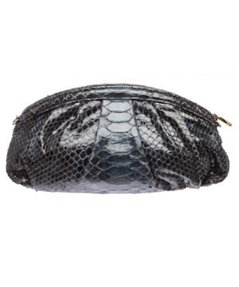 blue snakeskin clutch bag