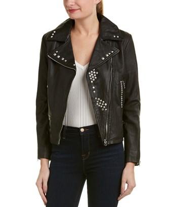 true religion black leather jacket