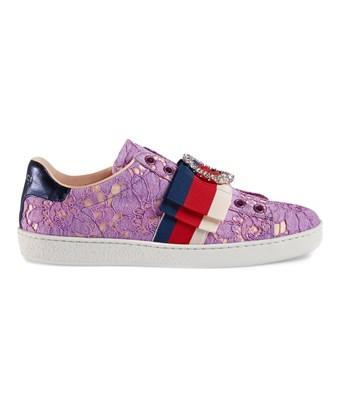 Gucci Women's Purple Leather Sneakers 