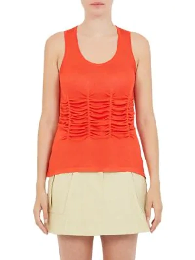 Shop Carven Ruched Tank Top In Geranium