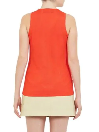 Shop Carven Ruched Tank Top In Geranium