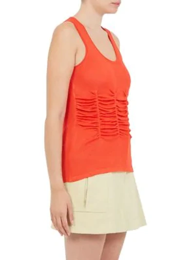 Shop Carven Ruched Tank Top In Geranium