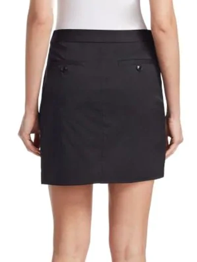 Shop Helmut Lang Wool Twill Sarong Mini Skirt In Black