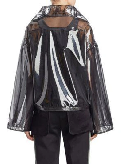 Shop Valentino Transparent Zip Jacket In Black