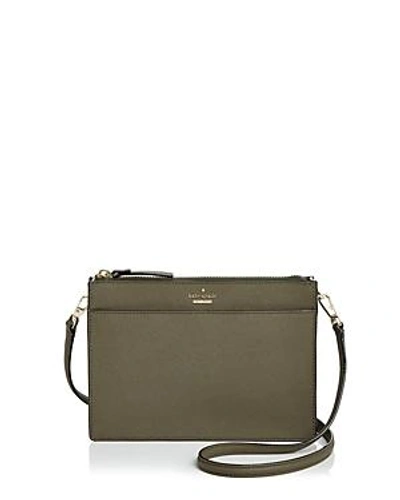 Shop Kate Spade New York Cameron Street Clarise Leather Crossbody In Olive Green/gold