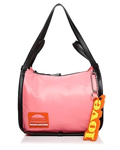 Shop Marc Jacobs Sport Nylon And Leather Tote In Coral Pink/silver
