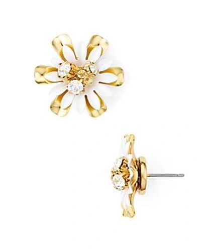 Shop Kate Spade New York Floral Stud Earrings In Gold/white