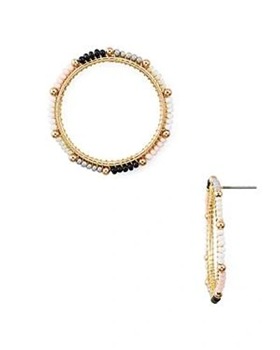Shop Rebecca Minkoff Beaded Loop Drop Earrings In Gray/pink