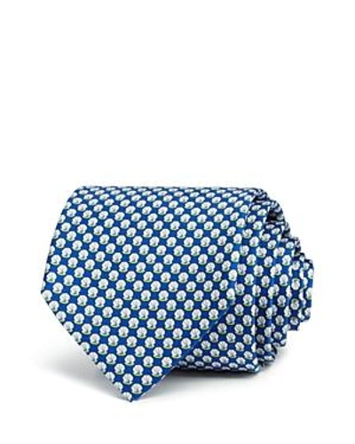 Shop Ferragamo Seashells Classic Tie In Blue