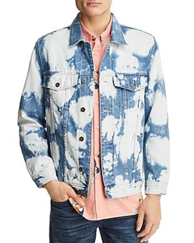 Shop Barney Cools B. Rigid Denim Jacket In Bleached Blue