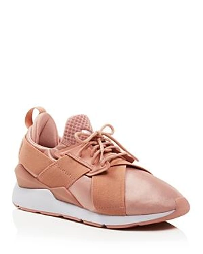 Shop Puma Women's Muse Satin Lace Up Sneakers In Pink