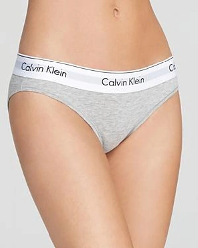 Shop Calvin Klein Modern Cotton Bikini In Gray Heather