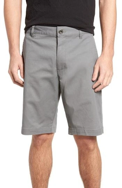 Shop Rvca The Week-end Stretch Twill Chino Shorts In Smoke