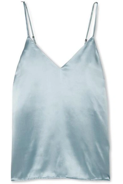 Shop Anine Bing Gwyneth Silk-satin Camisole In Blue