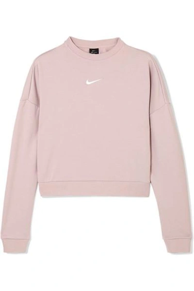Nike Dry Cropped Cutout French Terry Sweatshirt In Pink | ModeSens
