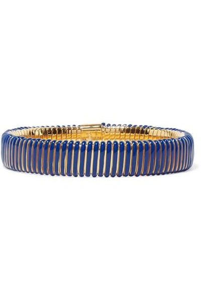 Shop Chloé Gold-tone Resin Bracelet In Blue