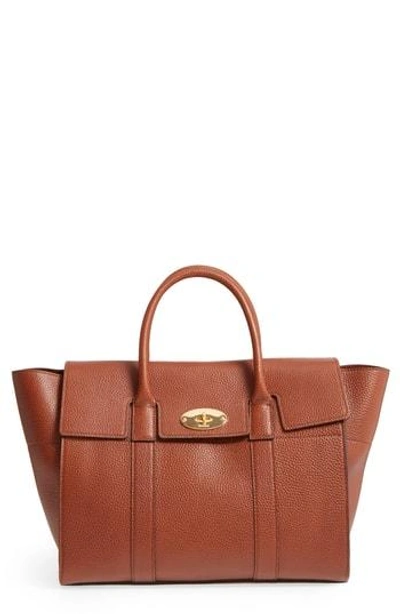 Shop Mulberry Bayswater Calfskin Leather Satchel - Burgundy In Oxblood