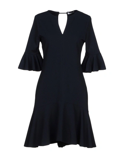 Shop Dondup Short Dress In Dark Blue
