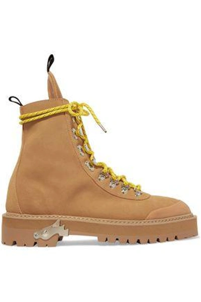 Shop Off-white &trade; Woman Suede Boots Camel