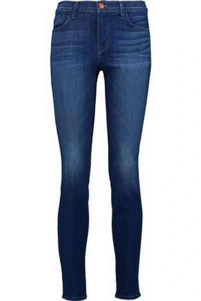 Shop J Brand 620 Super Skinny Mid-rise Skinny Jeans In Dark Denim