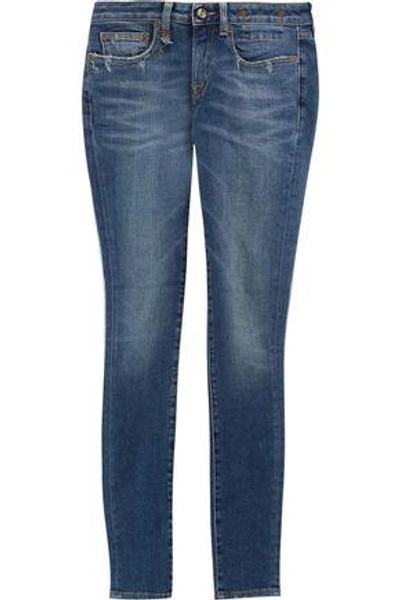 Shop R13 Kate Low-rise Skinny Jeans In Mid Denim