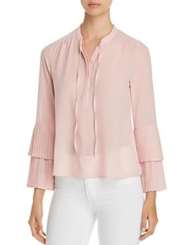 Shop Design History Pleated-sleeve Blouse In Nude Blush