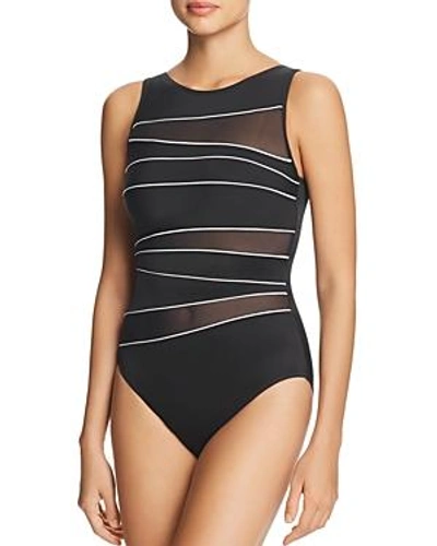 Shop Miraclesuit Spectra Somerset One Piece Swimsuit In Black/white
