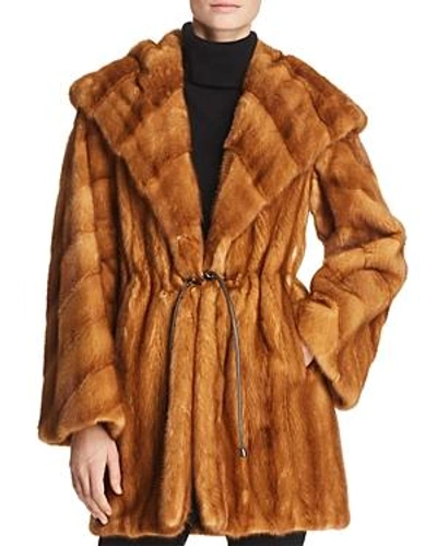 Shop Maximilian Furs Mink Fur Anorak In Whiskey