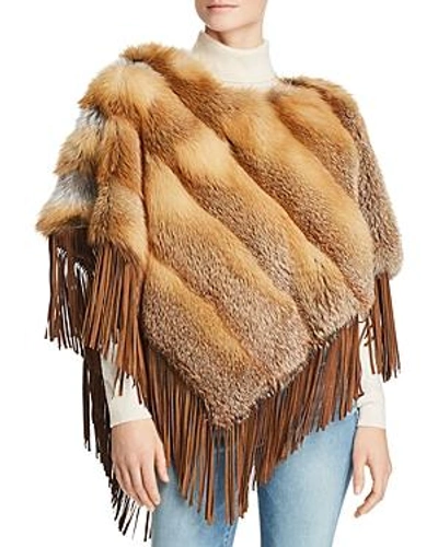 Shop Maximilian Furs Suede-trim Red Fox Fur Poncho - 100% Exclusive