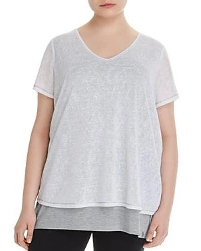 Shop Marc New York Performance Plus Layered-look Tee In White/ Light Gray Heather