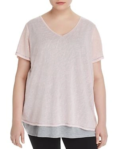 Shop Marc New York Performance Plus Layered-look Tee In Whisper Pink/ Light Gray