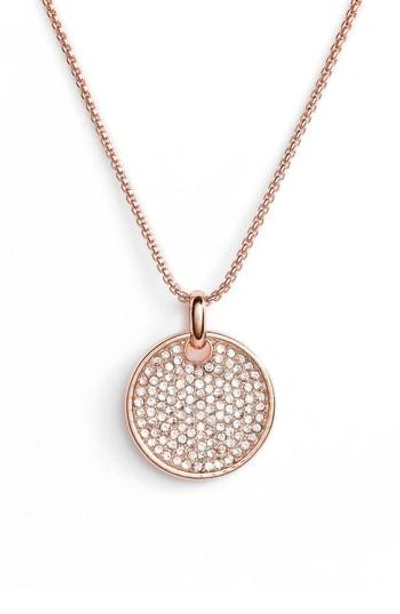 Shop Vince Camuto Pave Pendant Necklace In Rose Gold/ Crystal