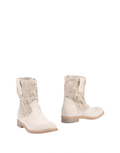 Shop Peter Flowers Ankle Boots In Beige