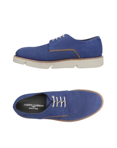 Shop Alberto Guardiani Lace-up Shoes In Dark Blue