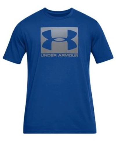 Shop Under Armour Men's Charged Cotton Logo T-shirt In Royal Blue